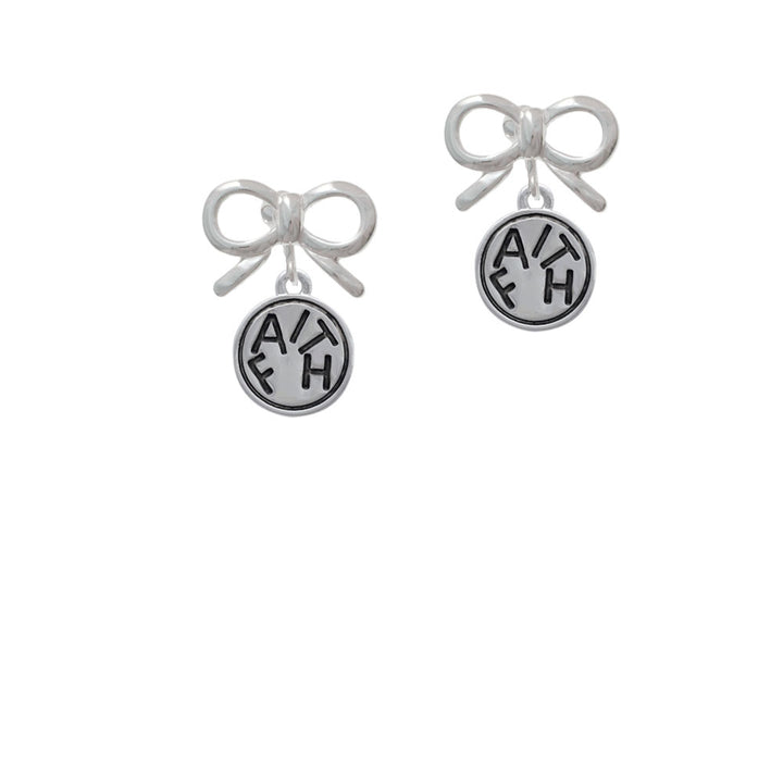 Faith in Circle Crystal Clip On Earrings Image 9