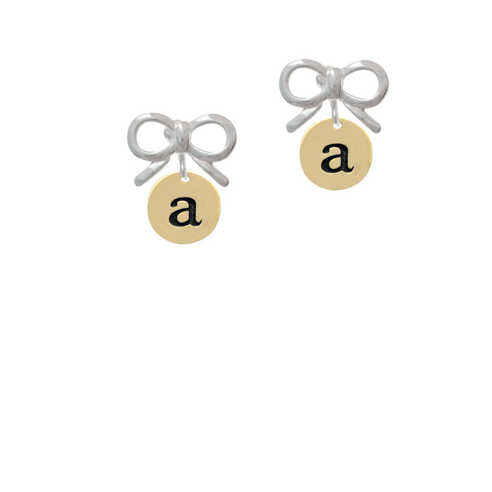 Gold Tone Disc 1/2 Initial - a - Crystal Clip On Earrings Image 9