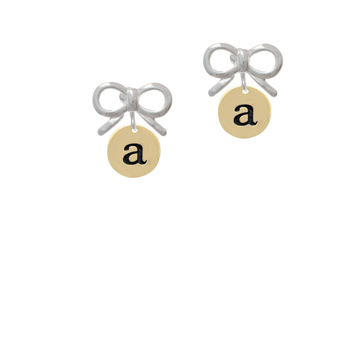 Gold Tone Disc 1/2 Initial - a - Crystal Clip On Earrings Image 9