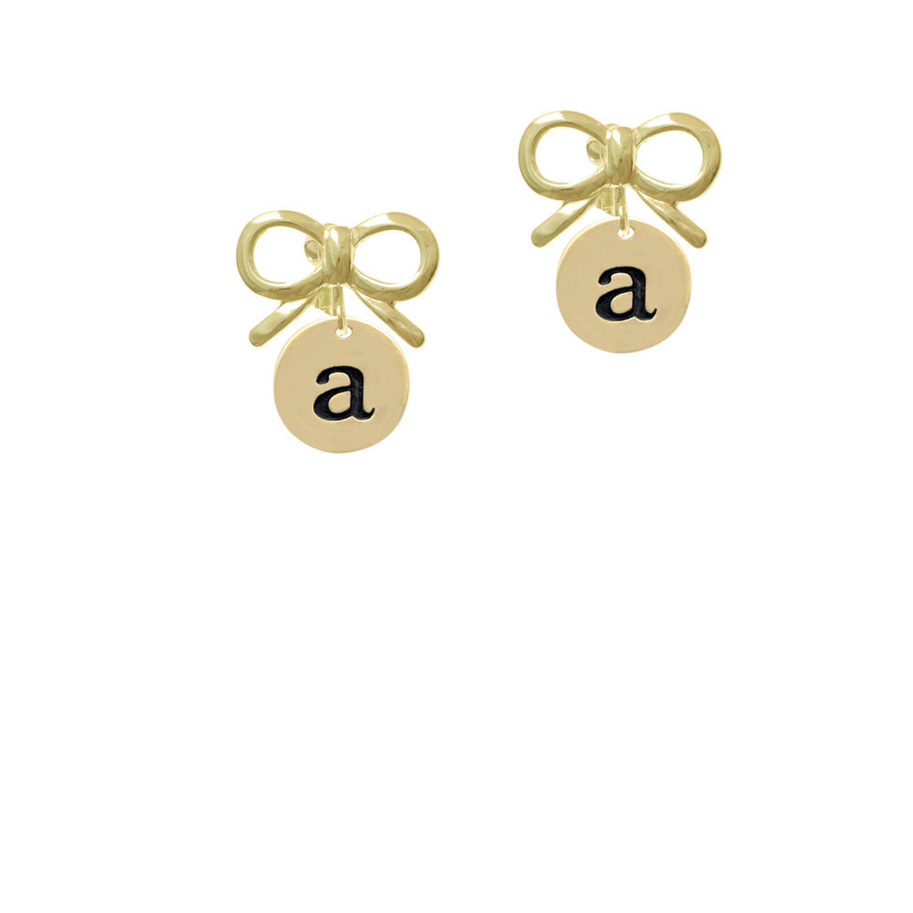 Gold Tone Disc 1/2 Initial - a - Crystal Clip On Earrings Image 10