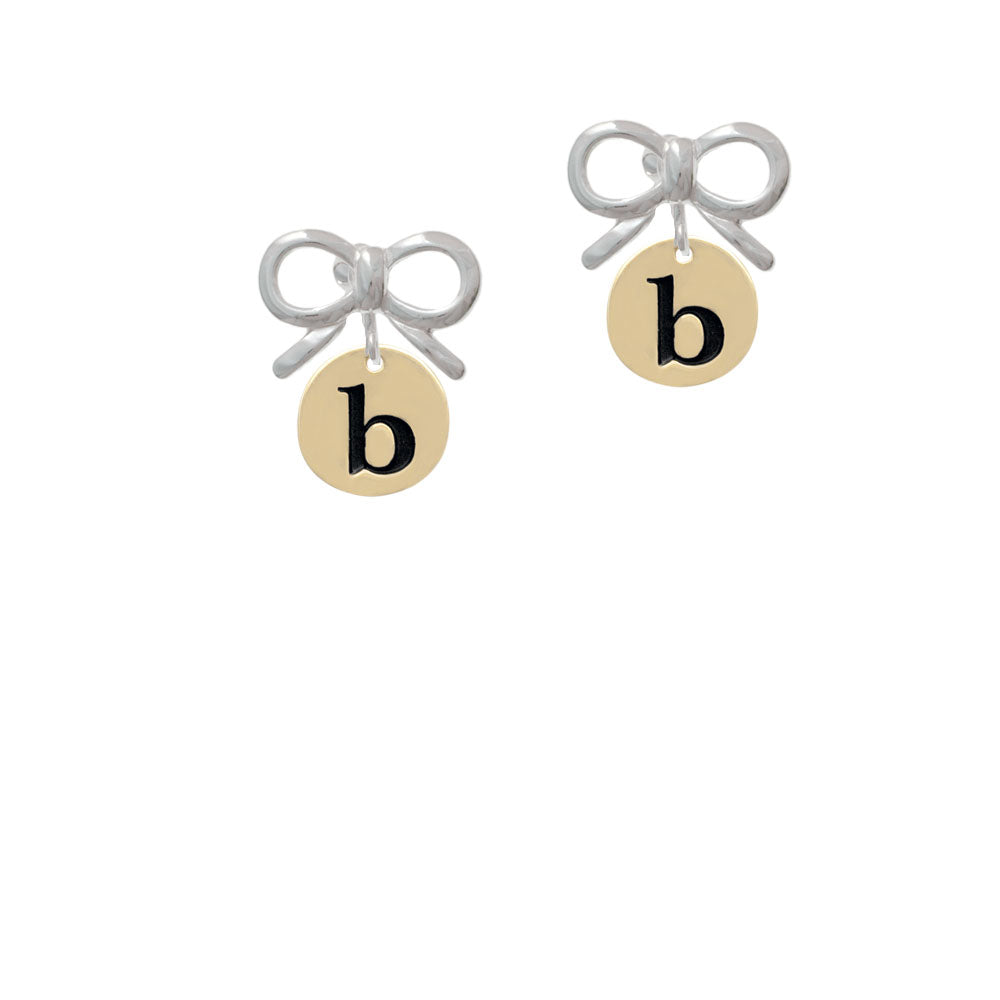 Gold Tone Disc 1/2 Initial - b - Crystal Clip On Earrings Image 9