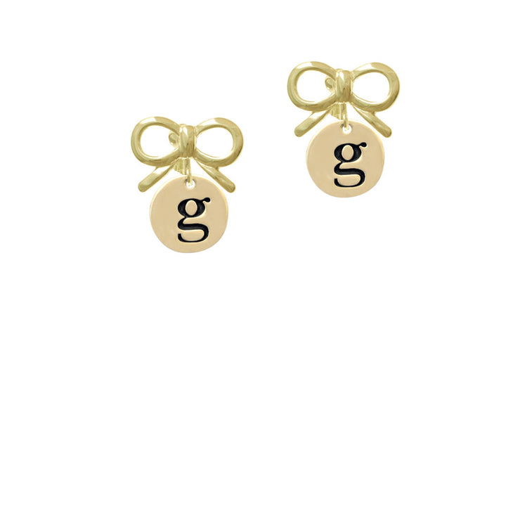 Gold Tone Disc 1/2 Initial - g - Crystal Clip On Earrings Image 10