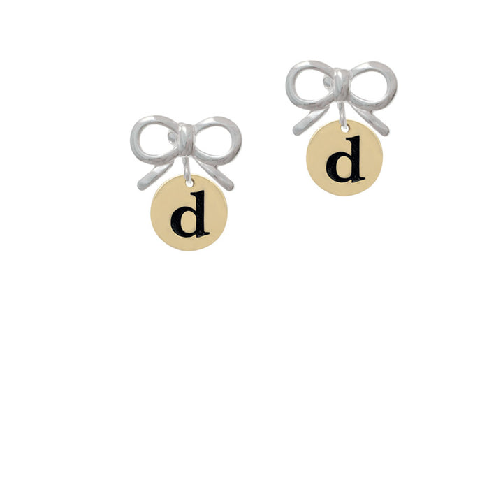 Gold Tone Disc 1/2 Initial - d - Crystal Clip On Earrings Image 9