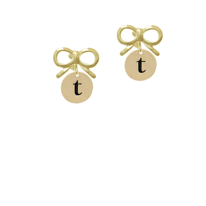 Gold Tone Disc 1/2 Initial - t - Crystal Clip On Earrings Image 10