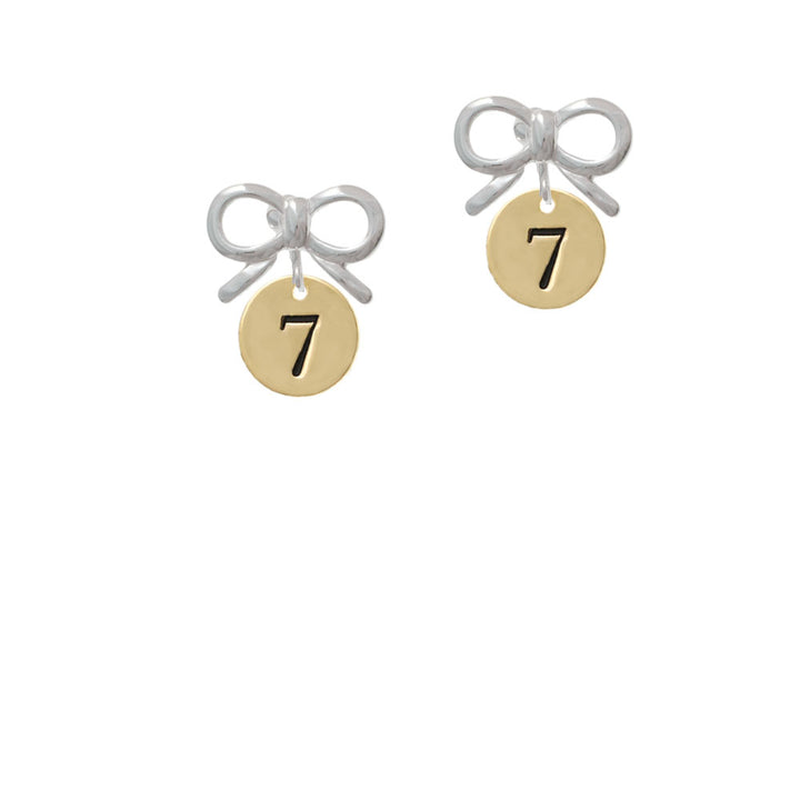 Gold Tone Disc 1/2 Number - 7 - Crystal Clip On Earrings Image 9