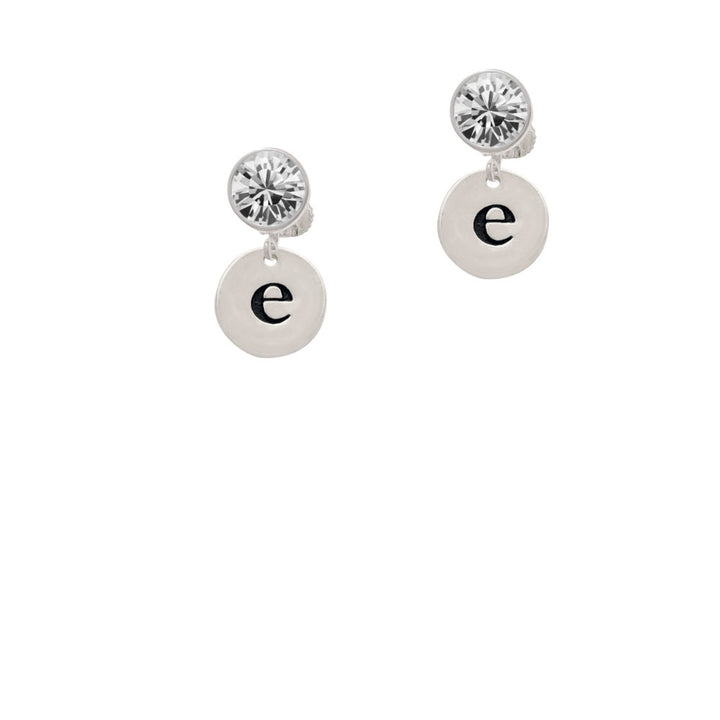 Disc 1/2 Initial - e - Crystal Clip On Earrings Image 2