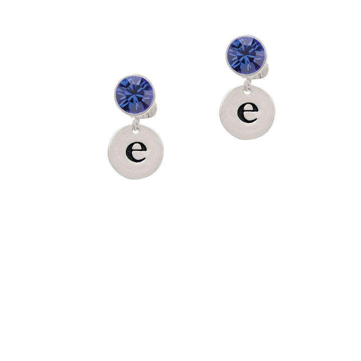 Disc 1/2 Initial - e - Crystal Clip On Earrings Image 7