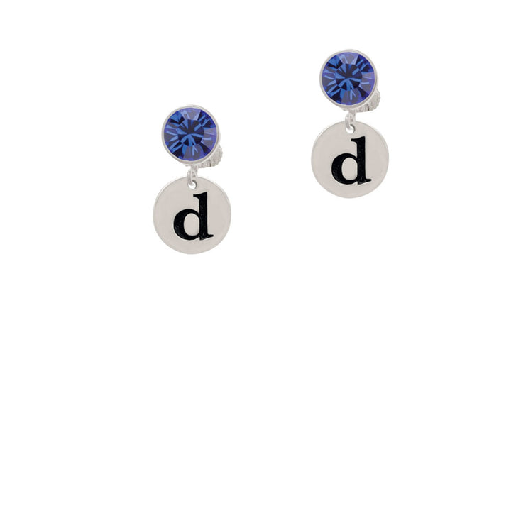 Disc 1/2 Initial - d - Crystal Clip On Earrings Image 7