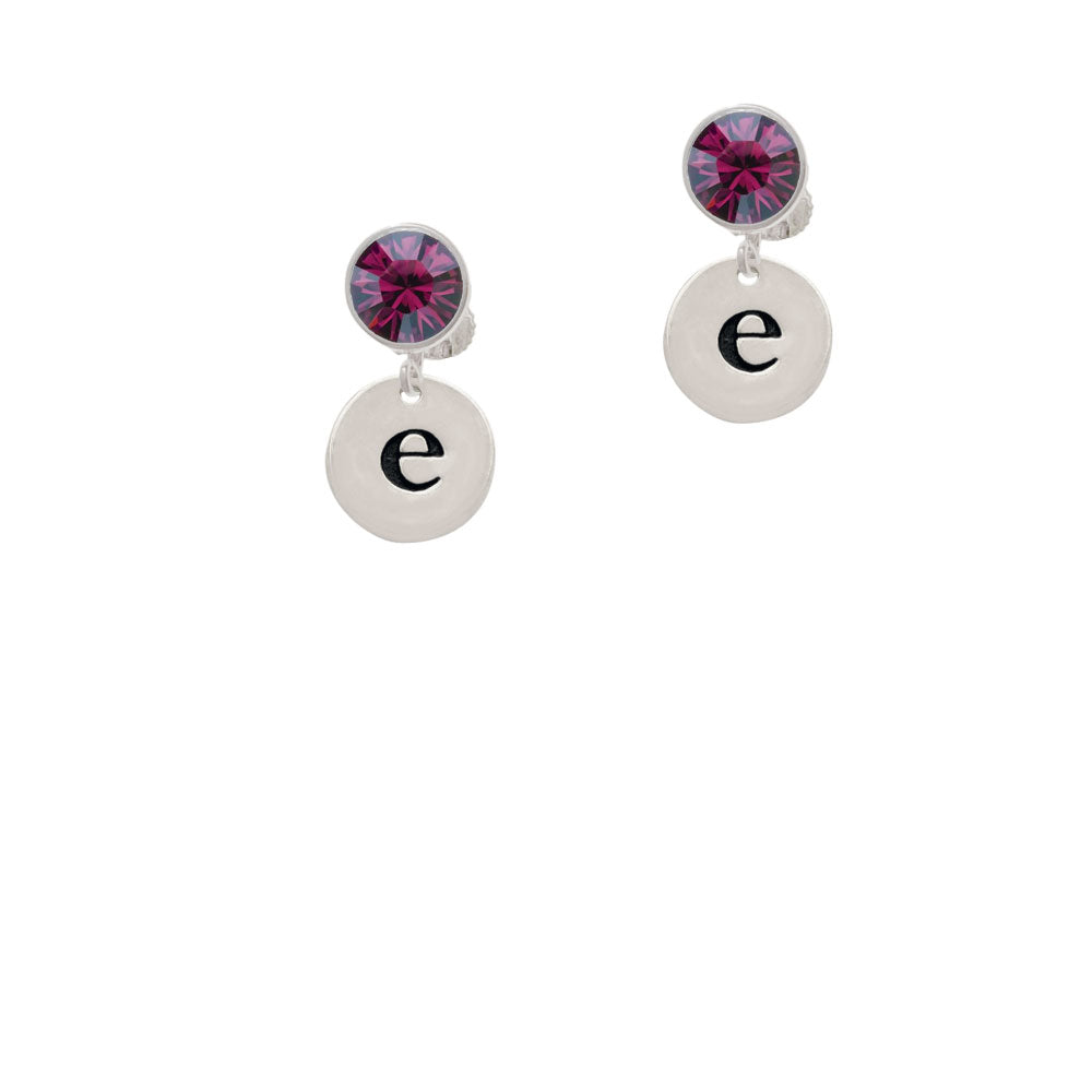 Disc 1/2 Initial - e - Crystal Clip On Earrings Image 8