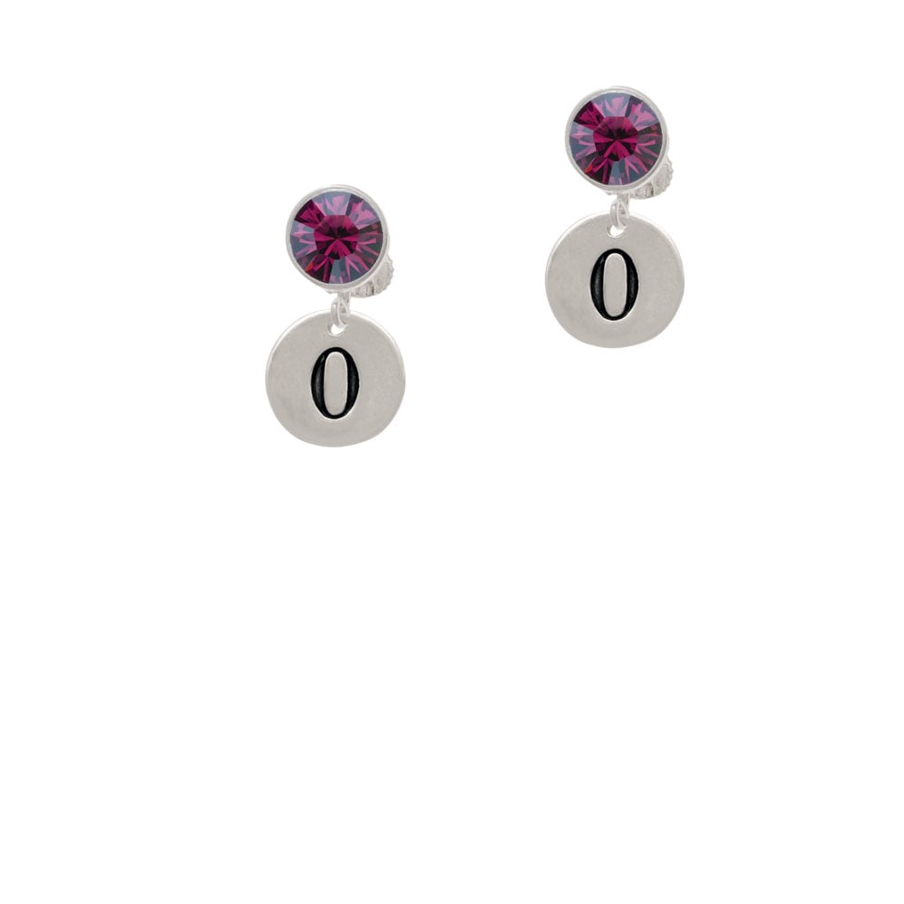 Disc 1/2 Number - 0 - Crystal Clip On Earrings Image 1