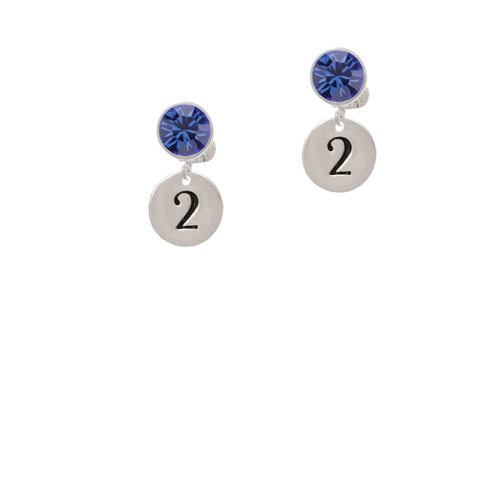 Disc 1/2 Number - 2 - Crystal Clip On Earrings Image 7