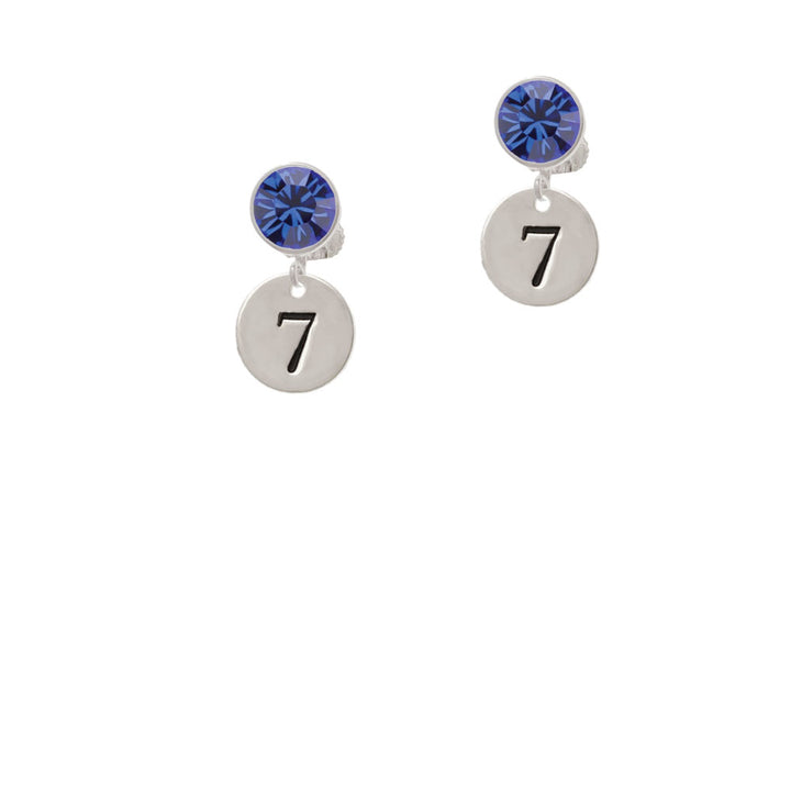 Disc 1/2 Number - 7 - Crystal Clip On Earrings Image 7