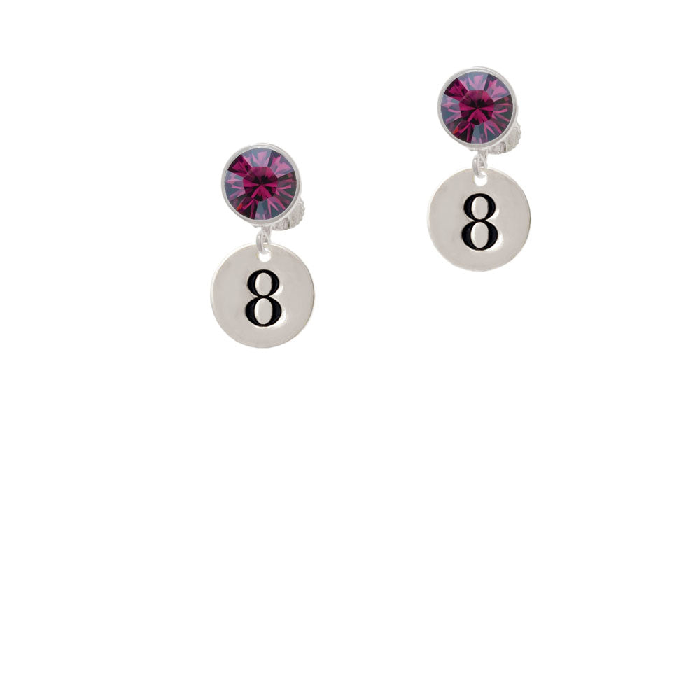 Disc 1/2 Number - 8 - Crystal Clip On Earrings Image 8