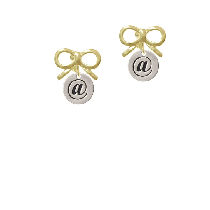 Disc 1/2 - Symbol - At Sign - - Crystal Clip On Earrings Image 10