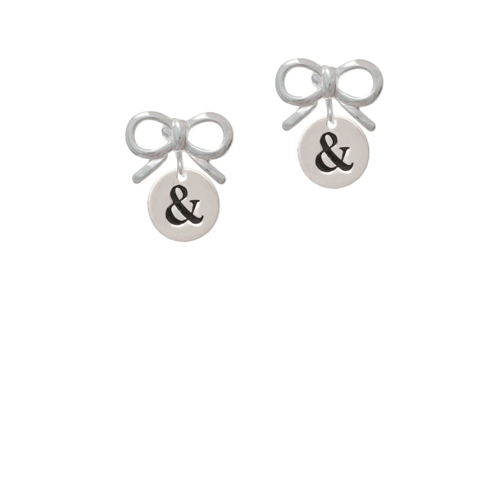 Disc 1/2 - Symbol - Ampersand - and - Crystal Clip On Earrings Image 9