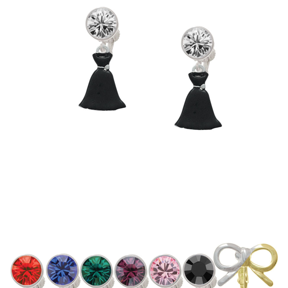 Black Dress Crystal Clip On Earrings Image 1