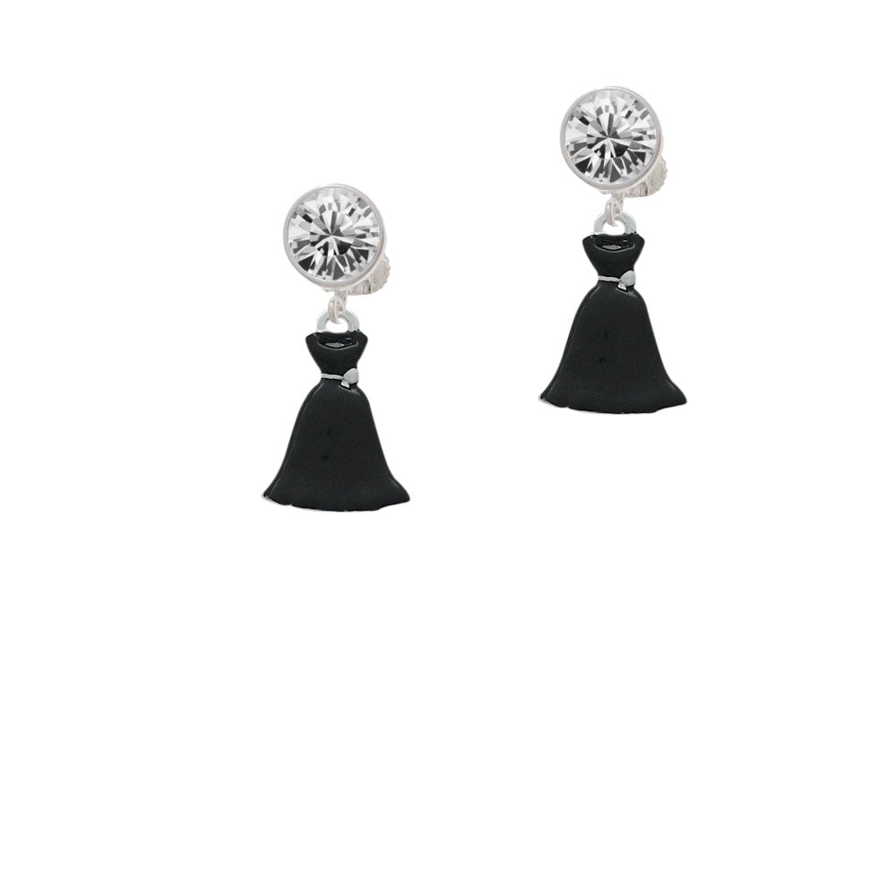 Black Dress Crystal Clip On Earrings Image 2