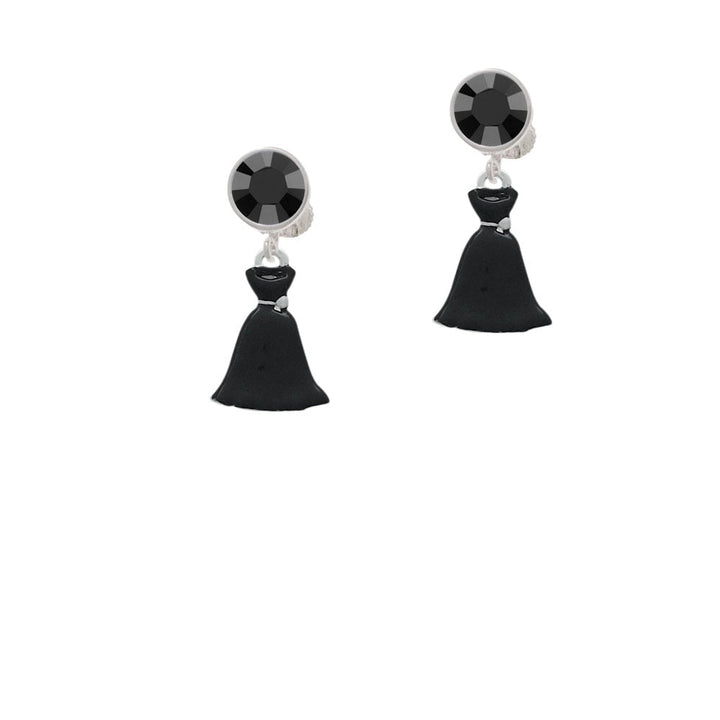 Black Dress Crystal Clip On Earrings Image 1