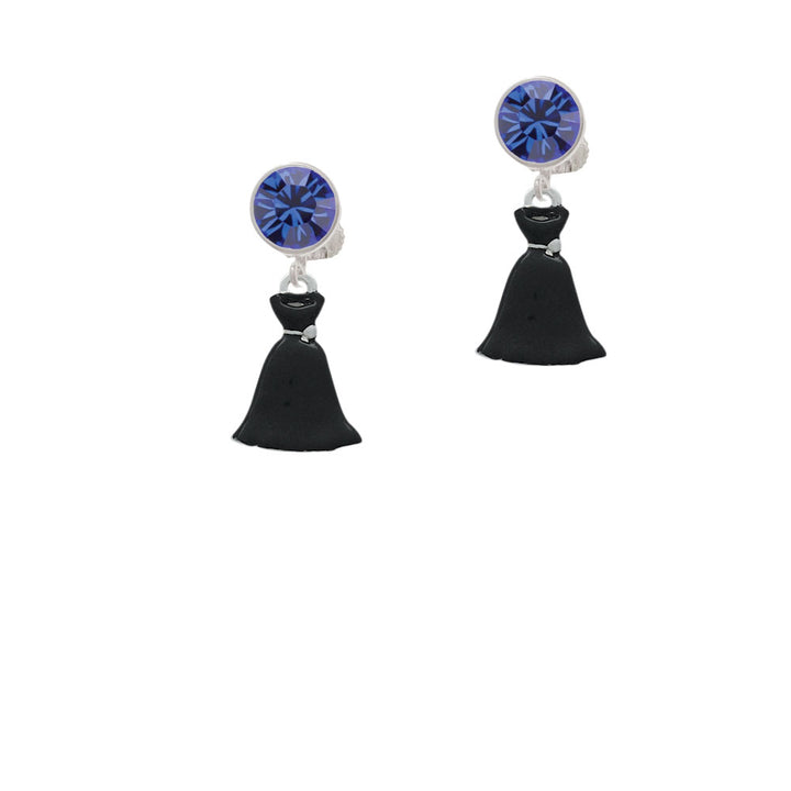 Black Dress Crystal Clip On Earrings Image 7