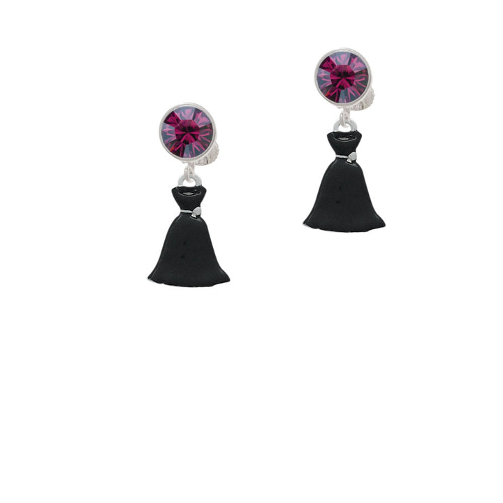 Black Dress Crystal Clip On Earrings Image 8