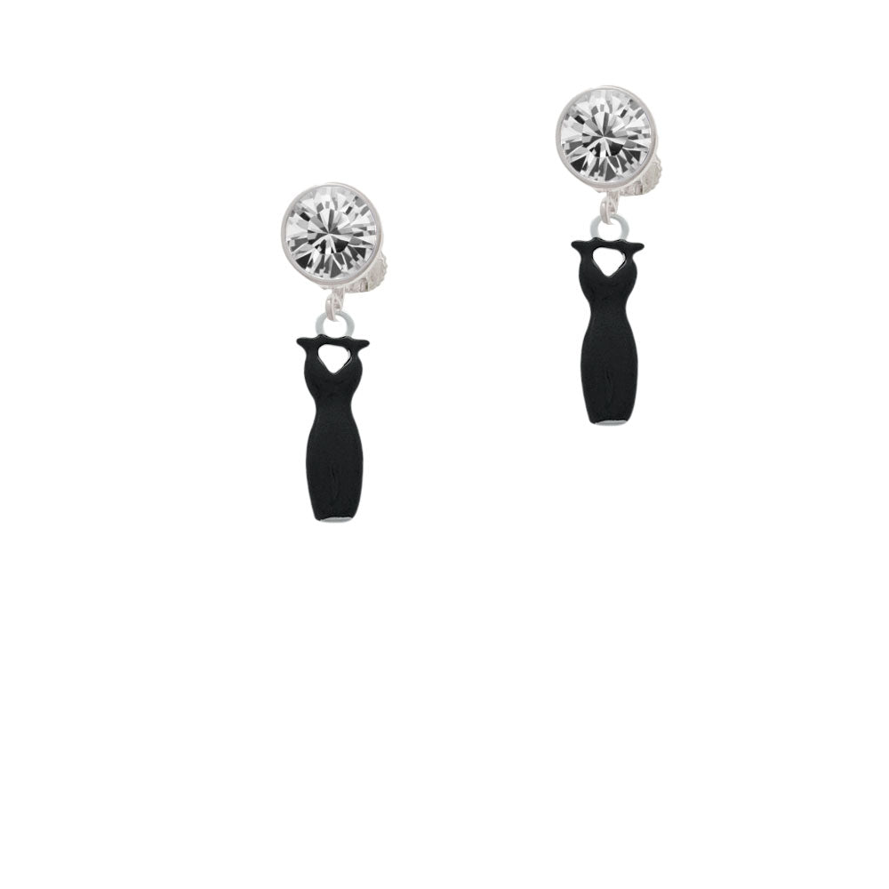 Little Black Dress Crystal Clip On Earrings Image 2