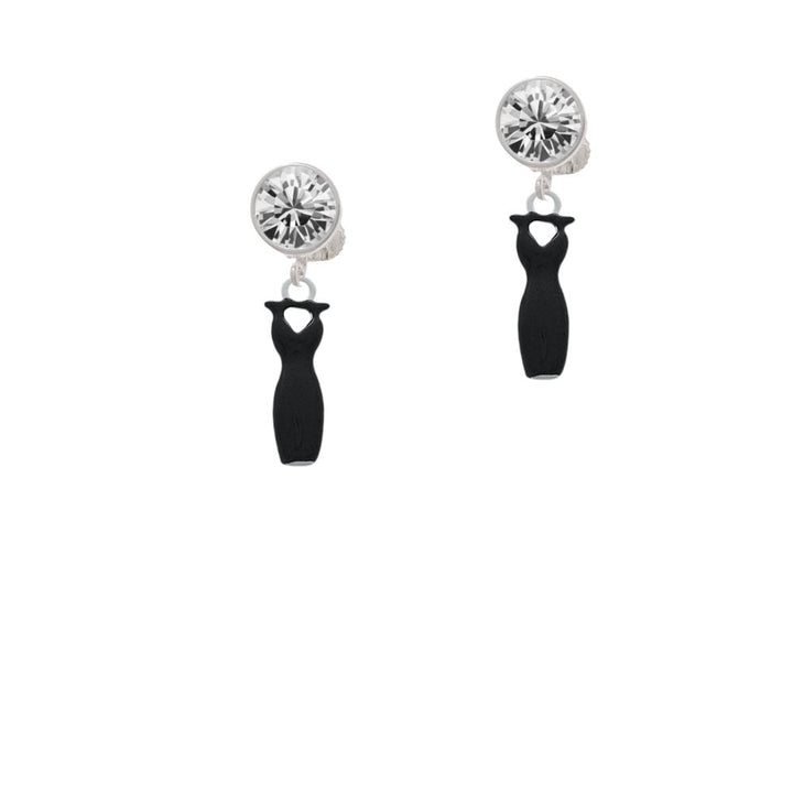 Little Black Dress Crystal Clip On Earrings Image 1