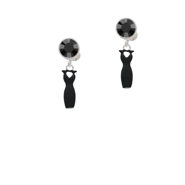 Little Black Dress Crystal Clip On Earrings Image 3