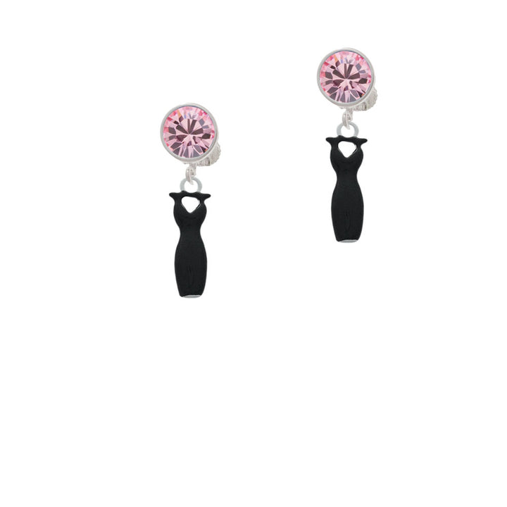 Little Black Dress Crystal Clip On Earrings Image 4