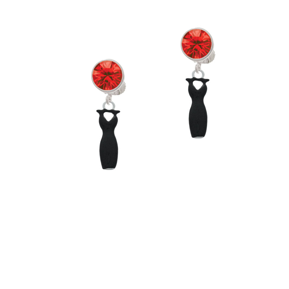 Little Black Dress Crystal Clip On Earrings Image 4