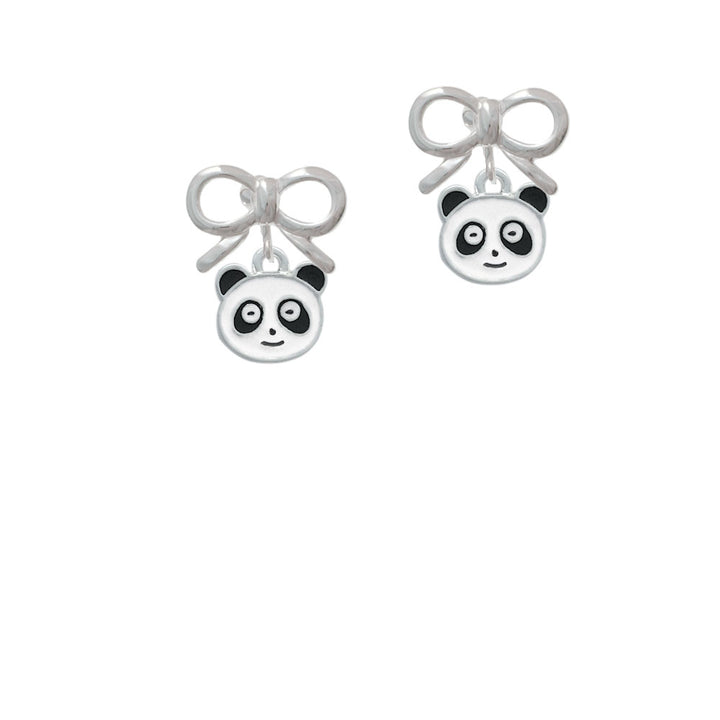 Enamel Panda Face Crystal Clip On Earrings Image 9