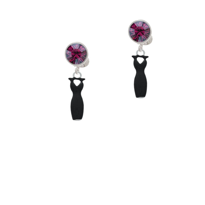 Little Black Dress Crystal Clip On Earrings Image 8