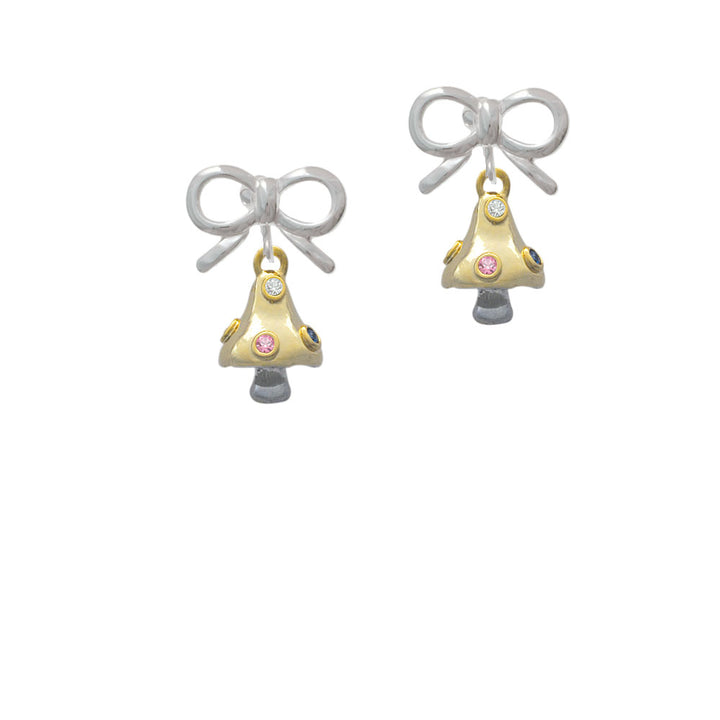 3-D Gold Tone Mushroom with Crystals Crystal Clip On Earrings Image 9