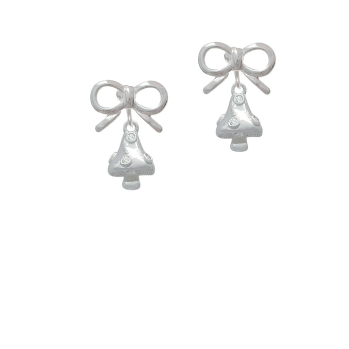 3-D Mushroom with Clear Crystals Crystal Clip On Earrings Image 9