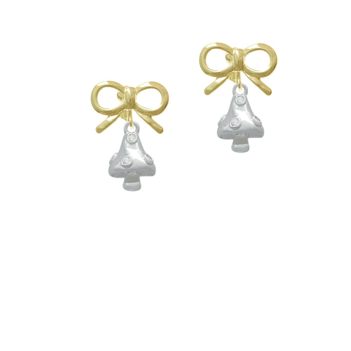 3-D Mushroom with Clear Crystals Crystal Clip On Earrings Image 10