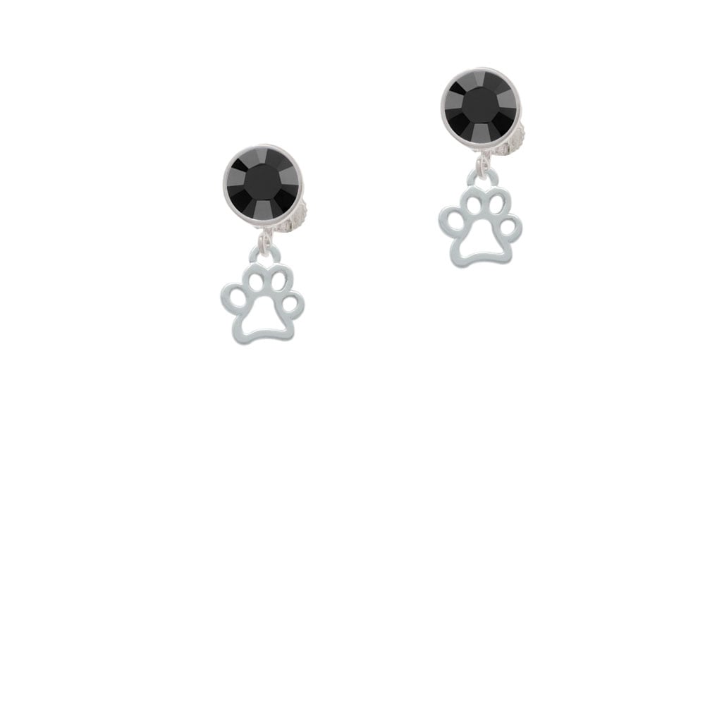 Small Open Paw Crystal Clip On Earrings Image 3