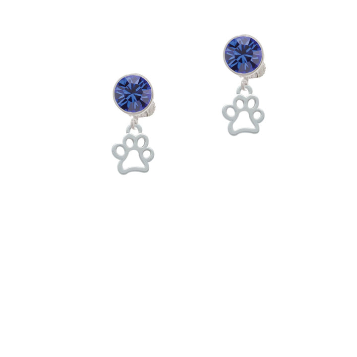 Small Open Paw Crystal Clip On Earrings Image 7