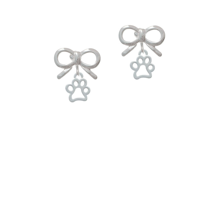 Small Open Paw Crystal Clip On Earrings Image 9