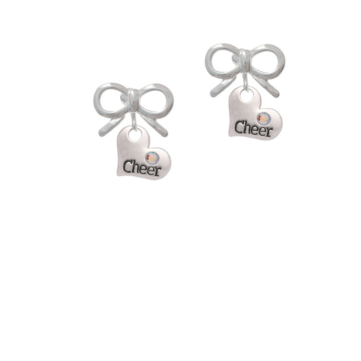 Cheer Heart with AB Crystal Crystal Clip On Earrings Image 9