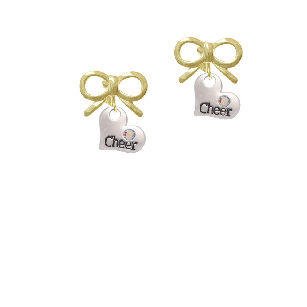 Cheer Heart with AB Crystal Crystal Clip On Earrings Image 10