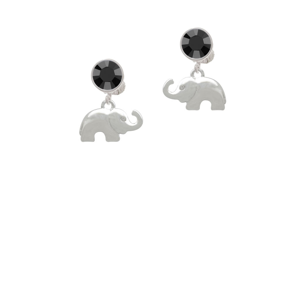 Elephant with Crystal Eyes Crystal Clip On Earrings Image 3