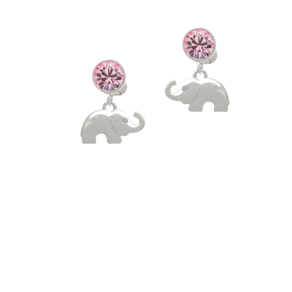 Elephant with Crystal Eyes Crystal Clip On Earrings Image 4