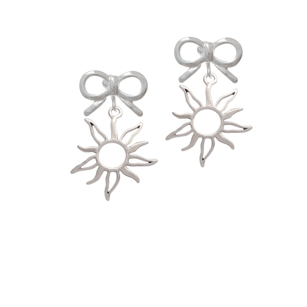 Open Design Sun Crystal Clip On Earrings Image 9