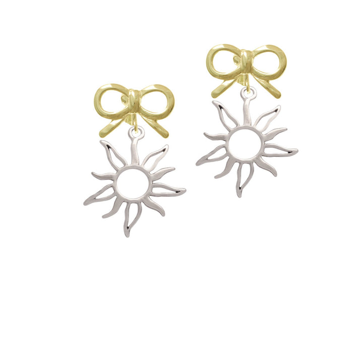 Open Design Sun Crystal Clip On Earrings Image 10