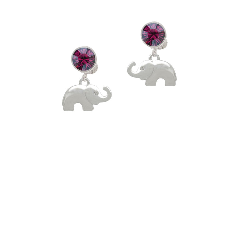 Elephant with Crystal Eyes Crystal Clip On Earrings Image 8