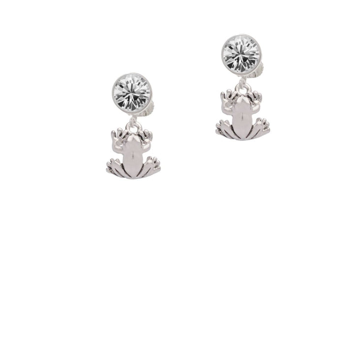 Small Frog Crystal Clip On Earrings Image 1