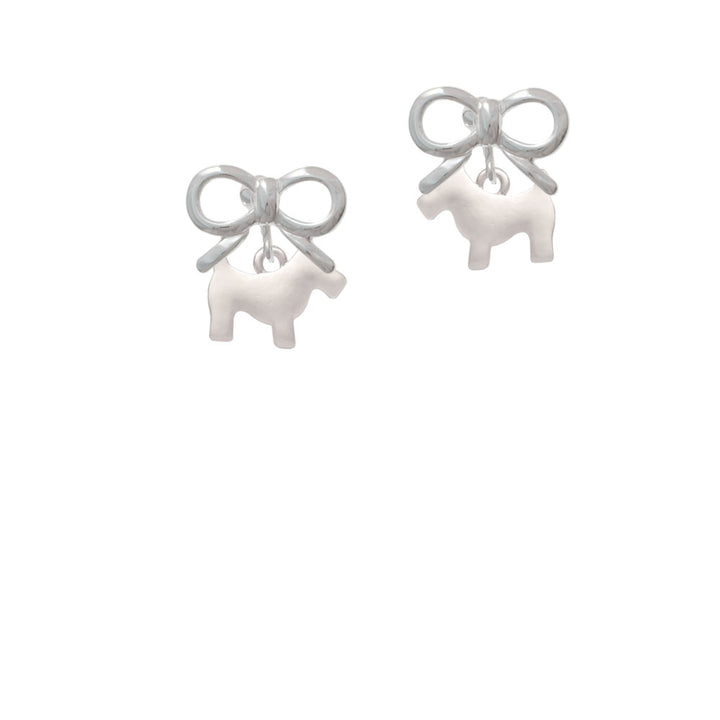 Flat Scottie Dog Crystal Clip On Earrings Image 9