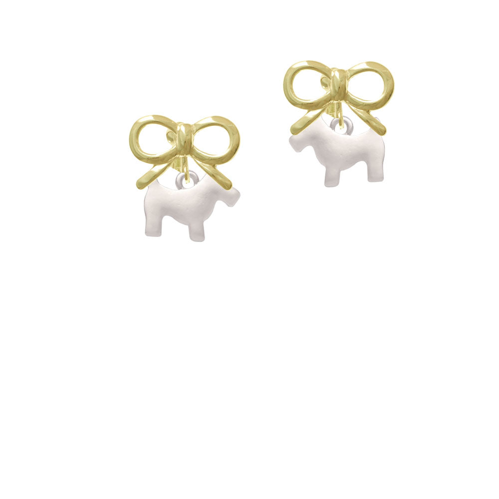 Flat Scottie Dog Crystal Clip On Earrings Image 10