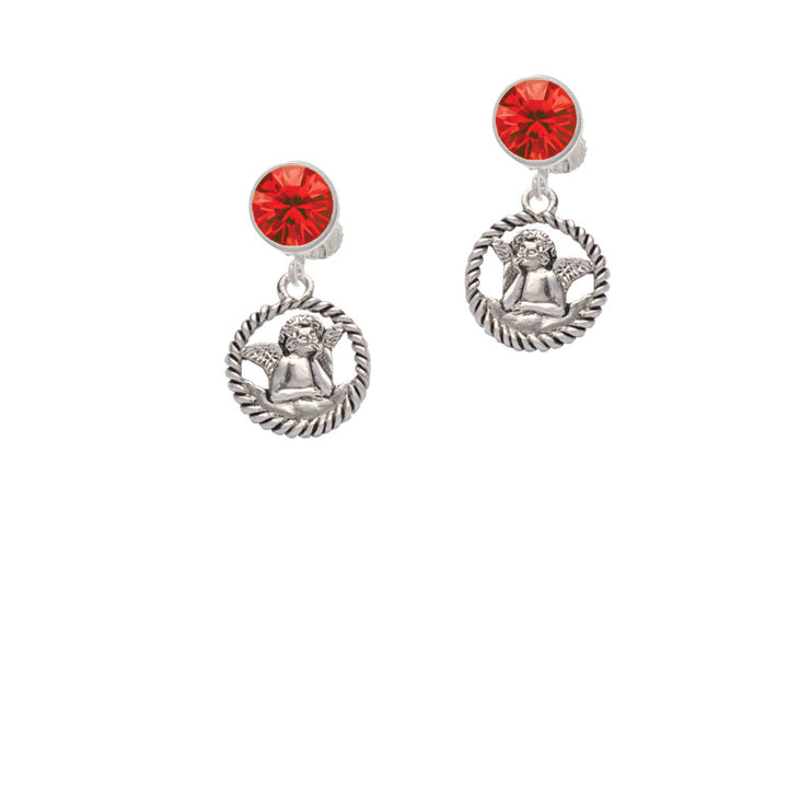 Raphael Angel in Rope Wreath Crystal Clip On Earrings Image 4