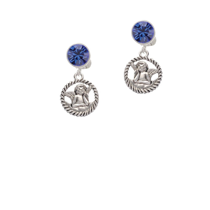 Raphael Angel in Rope Wreath Crystal Clip On Earrings Image 1