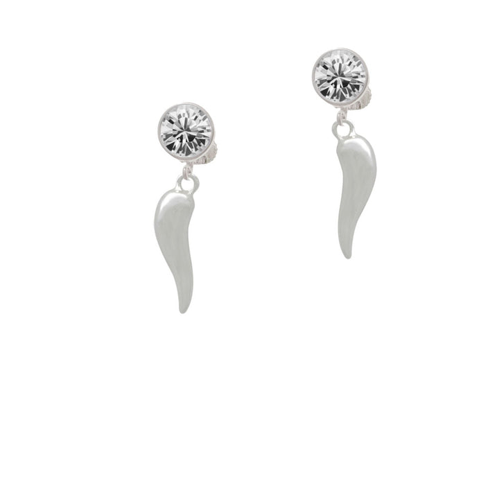 Good Luck Italian Horn Crystal Clip On Earrings Image 2